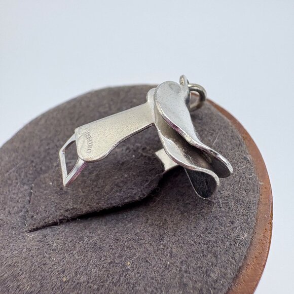 VTG Solid Sterling Silver 925 Saddle Dangle Charm Size 0.75" Length - Picture 4 of 10